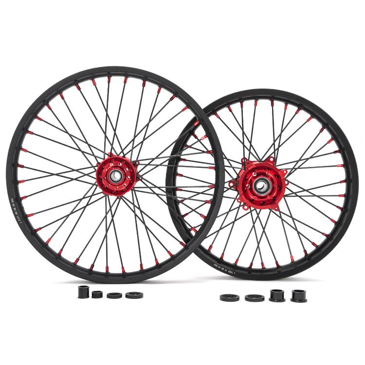 21" Front & 18" 19" Rear Spoked Wheel Rim Hub Set for Honda CR125 CR250 2002-2007 / CRF250R 2004-2013 / CRF450R 2002-2012