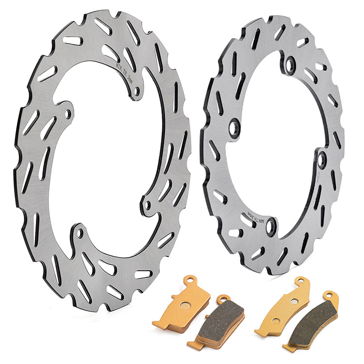 Front / Rear Brake Disc Rotors Pads for Honda CR125R CR125E CR250R CR250E CR500R CR500E 1989-1994 / AX-1 250 1988