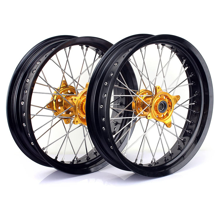 Aluminum 17" Front / Rear Wheel Rim Hub Sets for Suzuki DR650SE 1996-2024