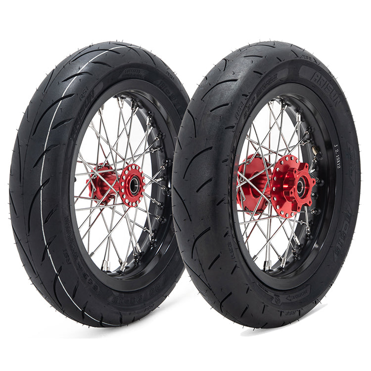 12'' 14'' Supermoto Front Rear Wheel Rim Hub Tire Set for Talaria Sting / Talaria XXX / Talaria Sting MX3 / R MX4 3