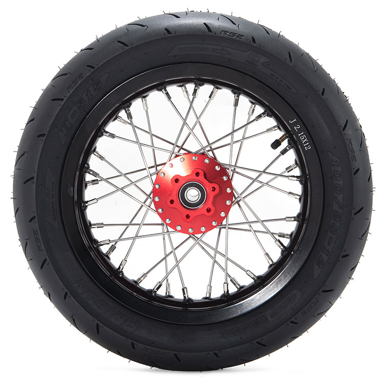 12'' 14'' Supermoto Wheel Rims Hubs Tires Set For Sur-Ron Light Bee X / Segway X160 X260 / 79Bike Falcon M / E Ride Pro-SS 2.0 9