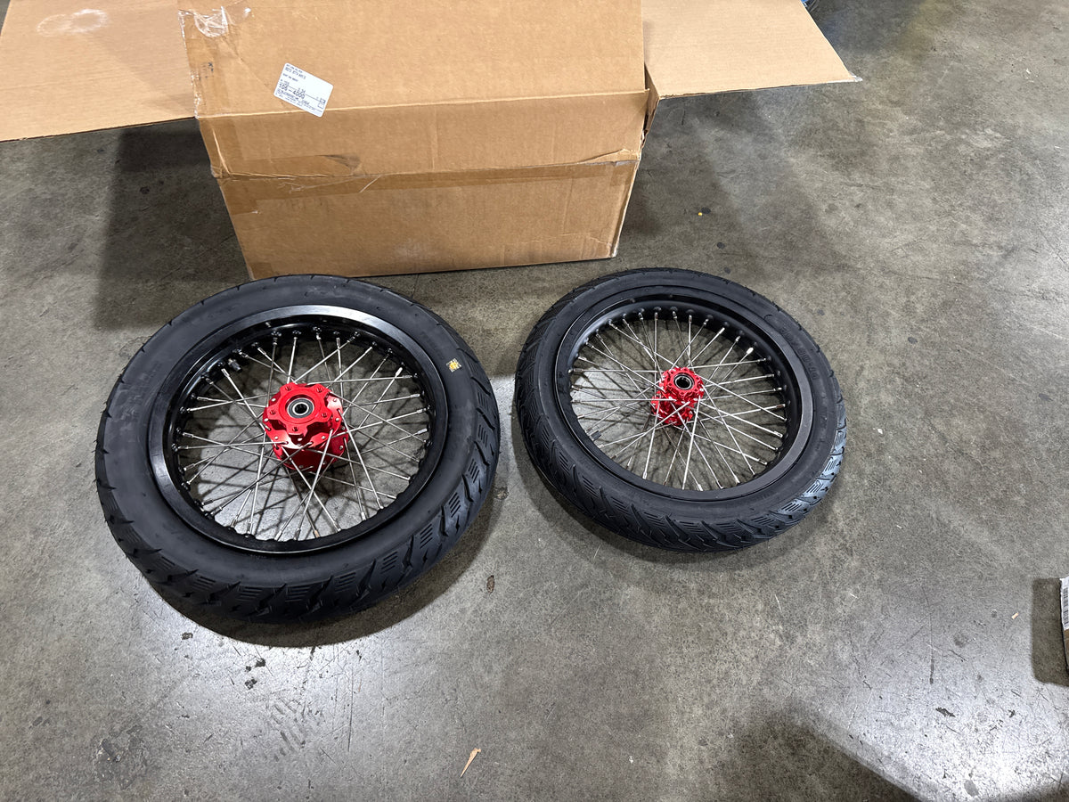 Returned Red 14" Front Rear Wheel Rim Hub Tire Set for Talaria Sting / Talaria XXX / X3 Pro (XXX Pro) / Talaria Sting MX3 / R MX4