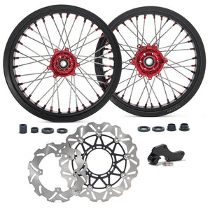 17" Front Rear Spoked Wheel Rim Hub Rotor Kit for Honda CR125 CR250 2004-2007 / CRF250R 2004-2013 / CRF450R 2004-2012