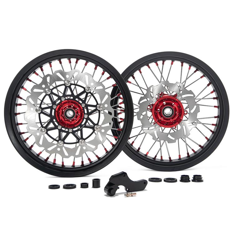 17" Front & Rear Spoked Wheel Rim Hub Rotor Kit for Honda CRF250R 2014 / CRF450R 2013 2014