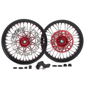 17" Front & Rear Spoked Wheel Rim Hub Rotor Kit for Honda CRF250R 2014 / CRF450R 2013 2014