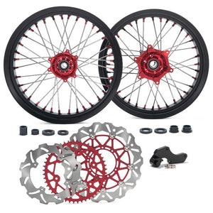 17" Front & Rear Spoked Wheel Rim Hub Rotor Kit for Honda CRF250R 2014 / CRF450R 2013 2014