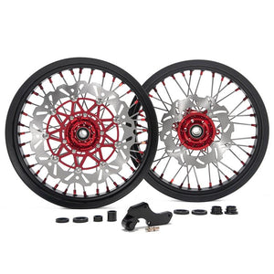 17" Front & Rear Spoked Wheel Rim Hub Rotor Kit for Honda CRF250R 2014 / CRF450R 2013 2014