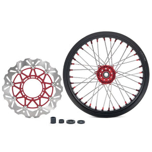 17" Front & Rear Spoked Wheel Rim Hub Rotor Kit for Honda CRF250R 2014 / CRF450R 2013 2014