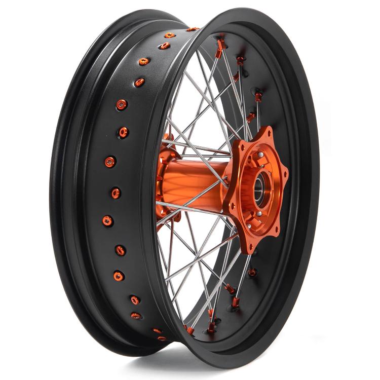 17"×3.5" Front & 17"×5.0" Rear Supermoto Wheel Rotor Kit for KTM SXF EXC-G XC SXS EXC XCW EXC-F XC-F 125-540 / HUSABERG ALL MODELS / SHERCO 125-500 4