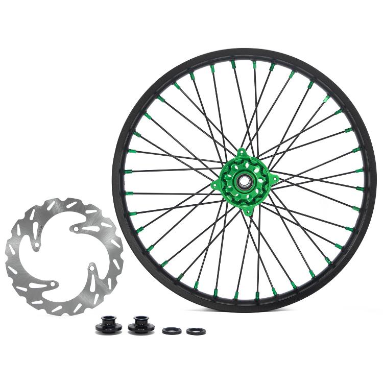 21" Front & 18" Rear Wheel Rim Hub Rotor Set for Kawasaki KX125 KX250 2006-2008 / KX250F KX450F 2006-2014 4