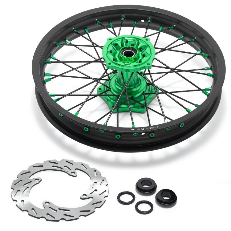 21" Front & 18" Rear Wheel Rim Hub Rotor Set for Kawasaki KX125 KX250 2006-2008 / KX250F KX450F 2006-2014 3