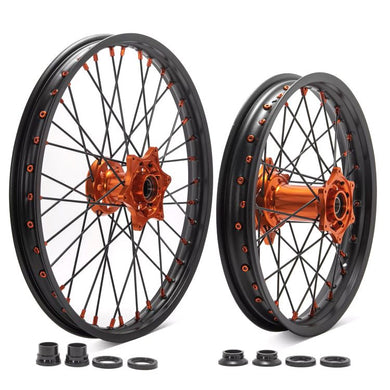21×1.6 Front 19×2.15 Rear Spoked Wheel Set for KTM SX SXF XC XCF XCW EXC EXC-F / Beta / GAS GAS / Husaberg / Husqvarna / Sherco / Alpha 2003-2024