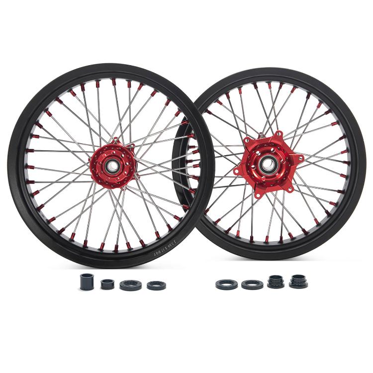 21" 17" Front & 18" 19" 17" Rear Spoked Wheel Rim Hub Set for Honda CR125 CR250 2002-2007 / CRF250R 2004-2013 / CRF450R 2002-2012 8