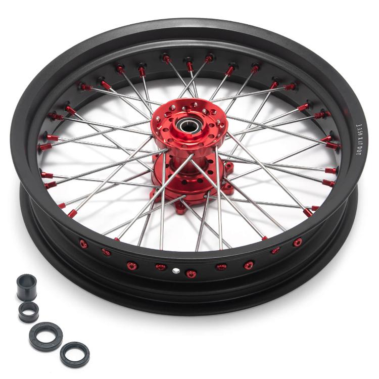21" 17" Front & 18" 19" 17" Rear Spoked Wheel Rim Hub Set for Honda CR125 CR250 2002-2007 / CRF250R 2004-2013 / CRF450R 2002-2012 9