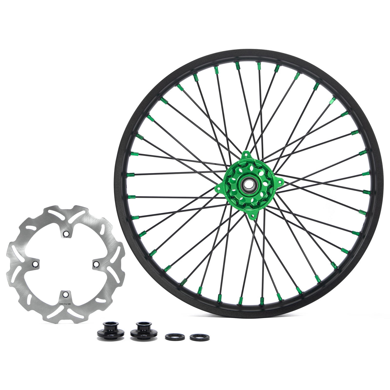 21" Front & 18" Rear Wheel Rim Hub Rotor Set for Kawasaki KX125 KX250 2006-2008 / KX250F KX450F 2006-2014 5