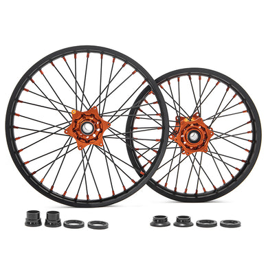 21×1.6 Front 18×2.15 Rear Spoked Wheel Set for KTM SX SXF XC XCF XCW EXC EXC-F / Beta / GAS GAS / Husaberg / Husqvarna / Sherco / Alpha 2003-2024