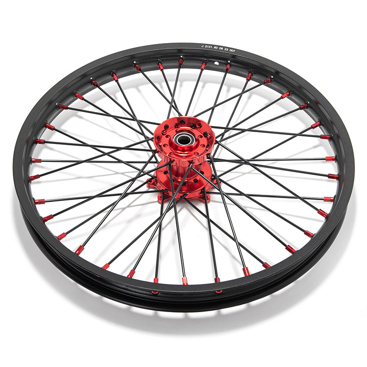 21" Front & 18" 19" Rear Spoked Wheel Rim Hub Set for Honda CR125 CR250 2002-2007 / CRF250R 2004-2013 / CRF450R 2002-2012 4