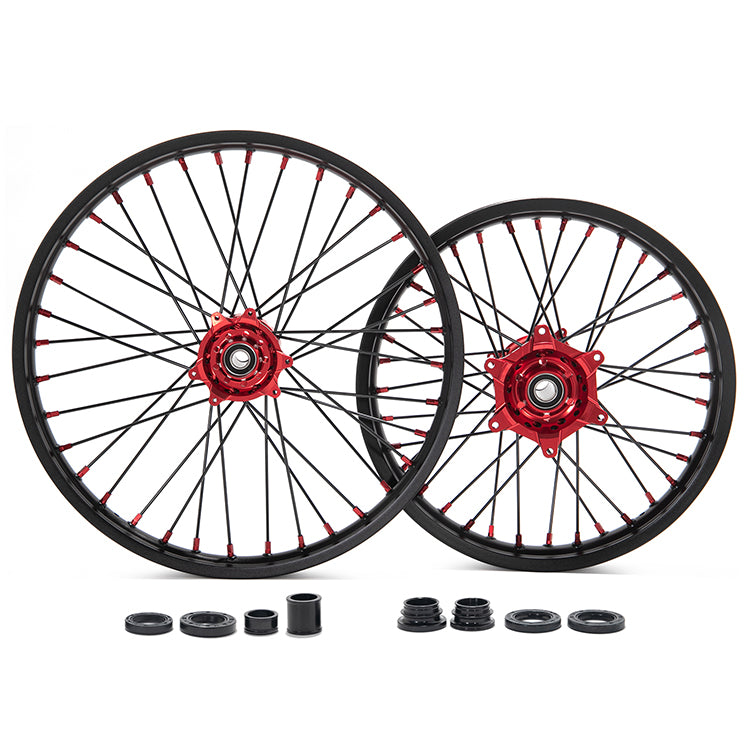 21" Front & 18" 19" Rear Spoked Wheel Rim Hub Set for Honda CR125 CR250 2002-2007 / CRF250R 2004-2013 / CRF450R 2002-2012
