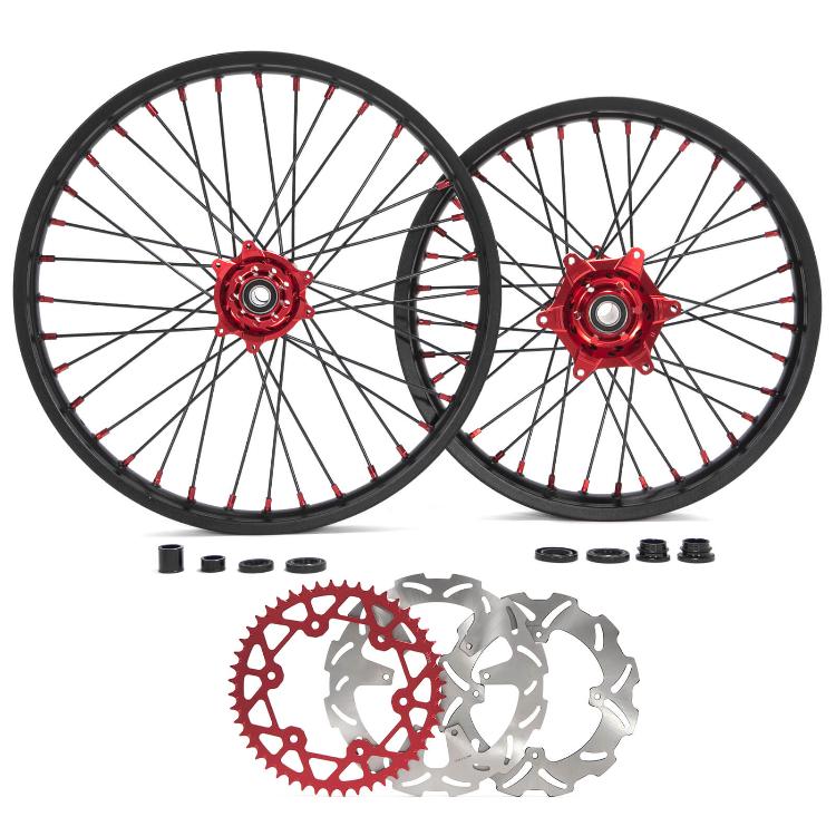 21"×1.6" Front & 19"×2.15" Rear Spoked Wheel Rim Hub Set for Honda CRF250R 2015-2025 / CRF450R 2015-2024 / CRF450RX 2017-2018 3