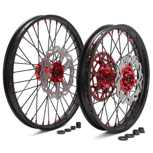 21×1.6 Front 19×2.15 Rear Spoked Wheel Rim Hub Set for Honda CRF250R 2015-2024 / CRF450R 2015-2024 / CRF450RX 2017-2018