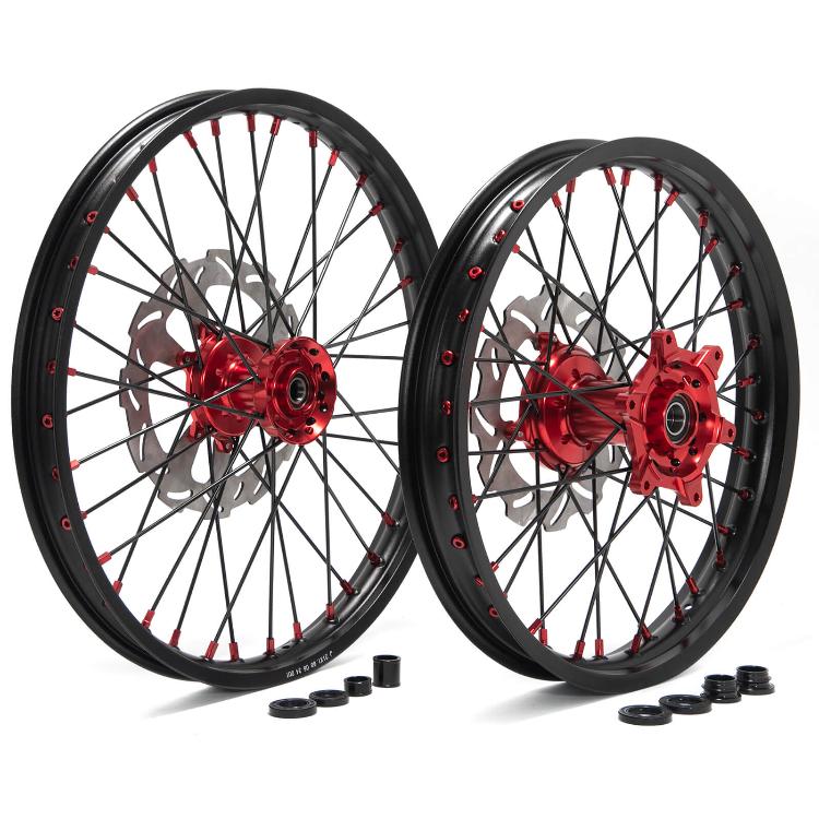 21"×1.6" Front & 19"×2.15" Rear Spoked Wheel Rim Hub Set for Honda CRF250R 2015-2025 / CRF450R 2015-2024 / CRF450RX 2017-2018 6