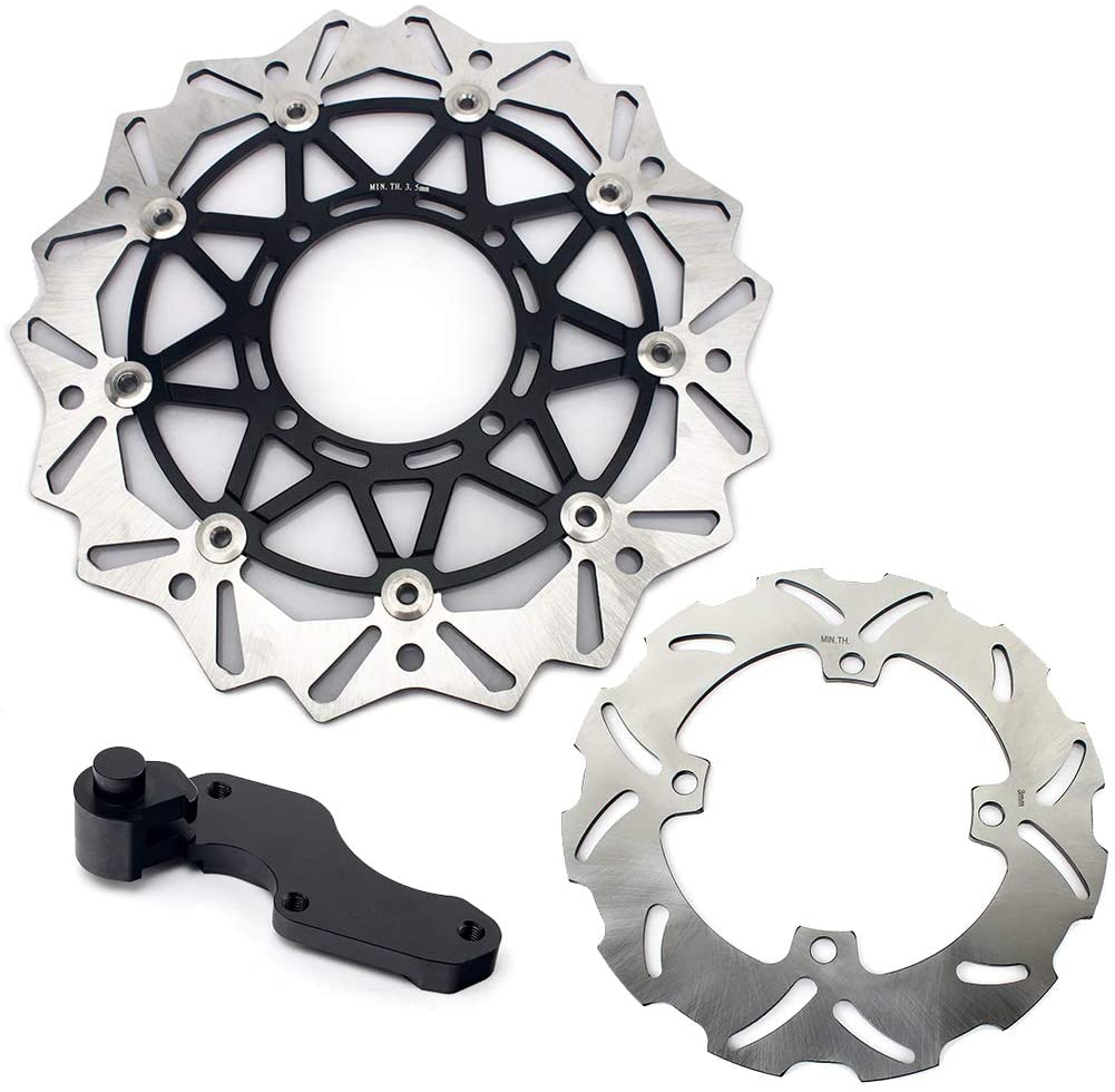 320mm Front Rear Brake Disc Rotors & Bracket for Kawasaki KLX250R 93-96 / KLX300R 97-07 / KLX650 97-03 / KX500 94-04