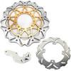 320mm Front Rear Brake Disc Rotors & Bracket for Kawasaki KLX250R 93-96 / KLX300R 97-07 / KLX650 97-03 / KX500 94-04 4