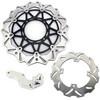 320mm Front Rear Brake Disc Rotors & Bracket for Kawasaki KLX250R 93-96 / KLX300R 97-07 / KLX650 97-03 / KX500 94-04 3