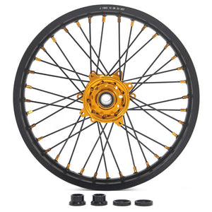Aluminum 21" Front & 18" Rear Spoked Wheel Rim Hub Rotor Set for Suzuki RMZ250 2007-2024 / RMZ450 2005-2024