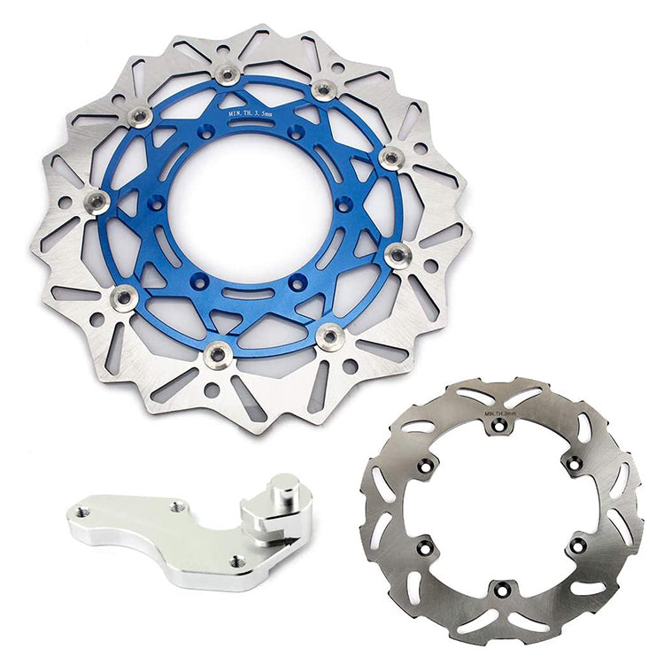 320mm Front Rear Brake Disc Rotors & Bracket for Suzuki RM125 RM250 1996-1999 / DRZ400S DRZ400E 2000-2008 4