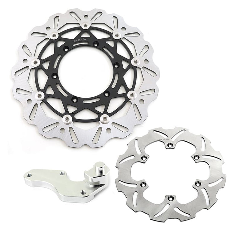 320mm Front Rear Brake Disc Rotors & Bracket for Suzuki RM250 2000-2014 / SV125 SM125 2005-2006 / RM125 2000-2009 4