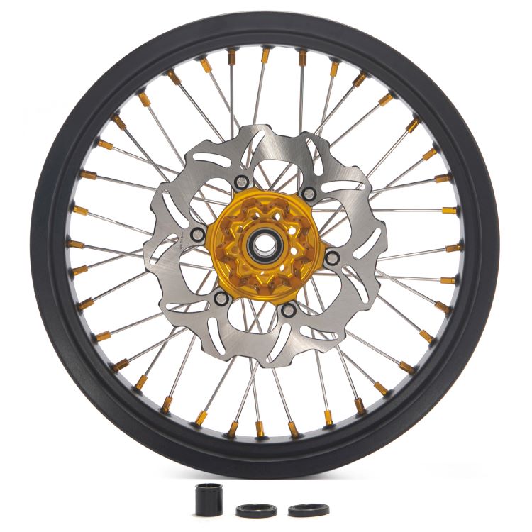 Aluminum 17" Front & Rear Wheel Rim Hub Rotor Set for Suzuki DRZ400SM SuperMotard 2005-UP 6