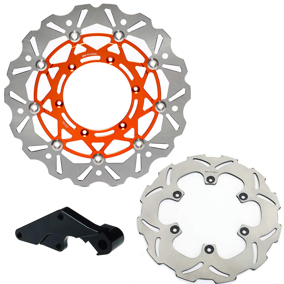 320mm Front Rear Brake Disc Rotors & Bracket for Yamaha  YZ250F YZ450F 2008-2015 / YZ125 YZ250 2008-2016 3