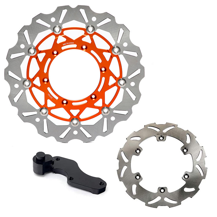 320mm Front Rear Brake Disc Rotors & Bracket for Suzuki RM125 RM250 1996-1999 / DRZ400S DRZ400E 2000-2008 3