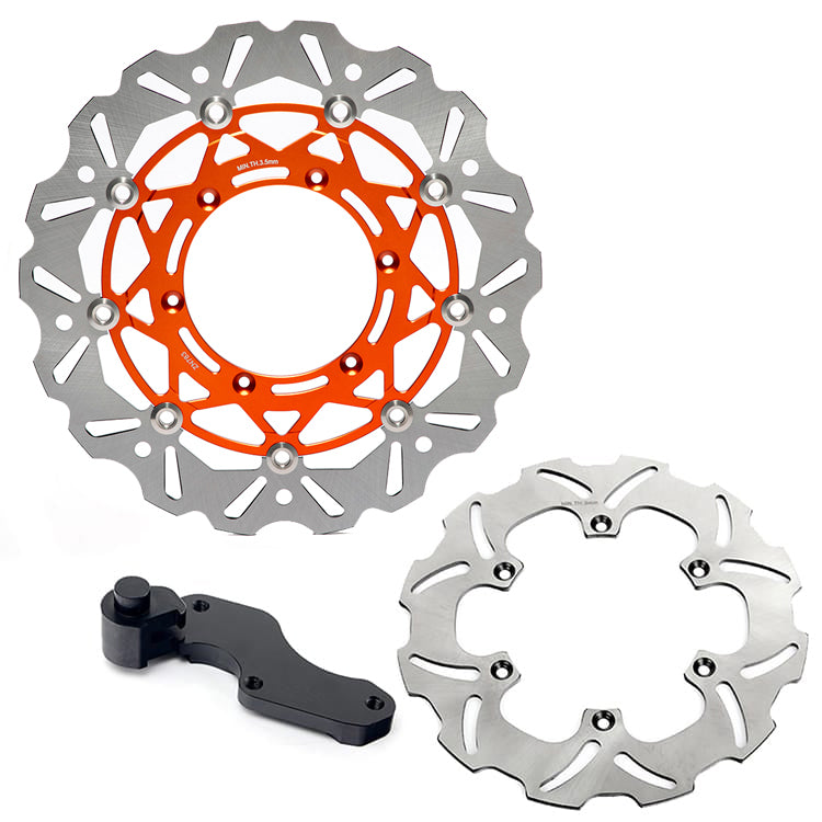 320mm Front Rear Brake Disc Rotors & Bracket for Suzuki RM250 2000-2014 / SV125 SM125 2005-2006 / RM125 2000-2009 5