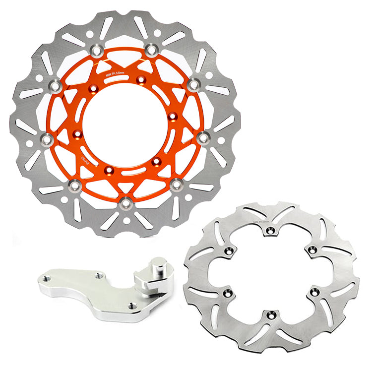 320mm Front Rear Brake Disc Rotors & Bracket for Suzuki RM250 2000-2014 / SV125 SM125 2005-2006 / RM125 2000-2009 6