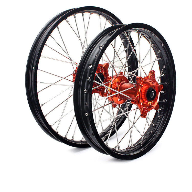 Aluminum Front Rear Spoked Wheel Set for KTM 125-450 SX SX-F XC XC-F / Husqvarna 250-450 FC TX FX TC / GAS GAS MC250F MC450F 6