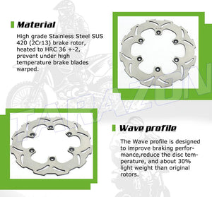 240MM Rear Stainless Steel Brake Disc Disk Rotor For HONDA CR125R CR125E 2002-2008 - efarbuy