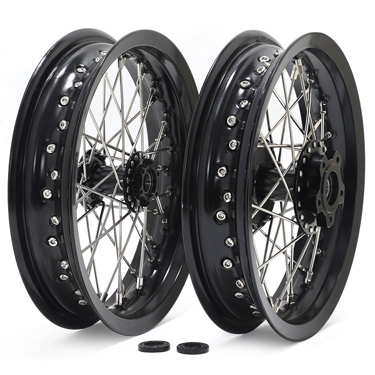 12''×2.15'' Supermoto Front / Rear Spoke Wheel Set for Sur-Ron Light Bee X / Segway X160 X260 / 79Bike Falcon M / E Ride Pro-SS