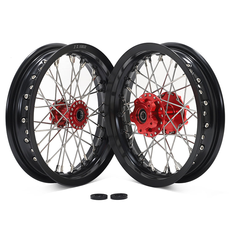 12''x2.15'' Supermoto Front / Rear Spoke Wheel Set For Talaria Sting /