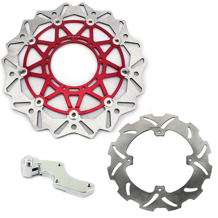 Oversize 320mm Front Rear Brake Disc Rotors & Bracket For Honda CR125E / CR125R / CR250E / CR250R 2004-2008 14