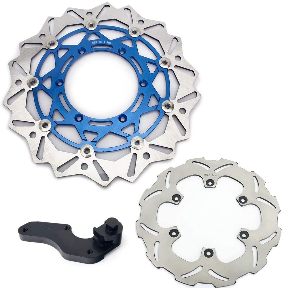 320mm Front Rear Brake Disc Rotors & Bracket for Yamaha WR125 / WR250 / YZ125 / YZ250 1998-2007