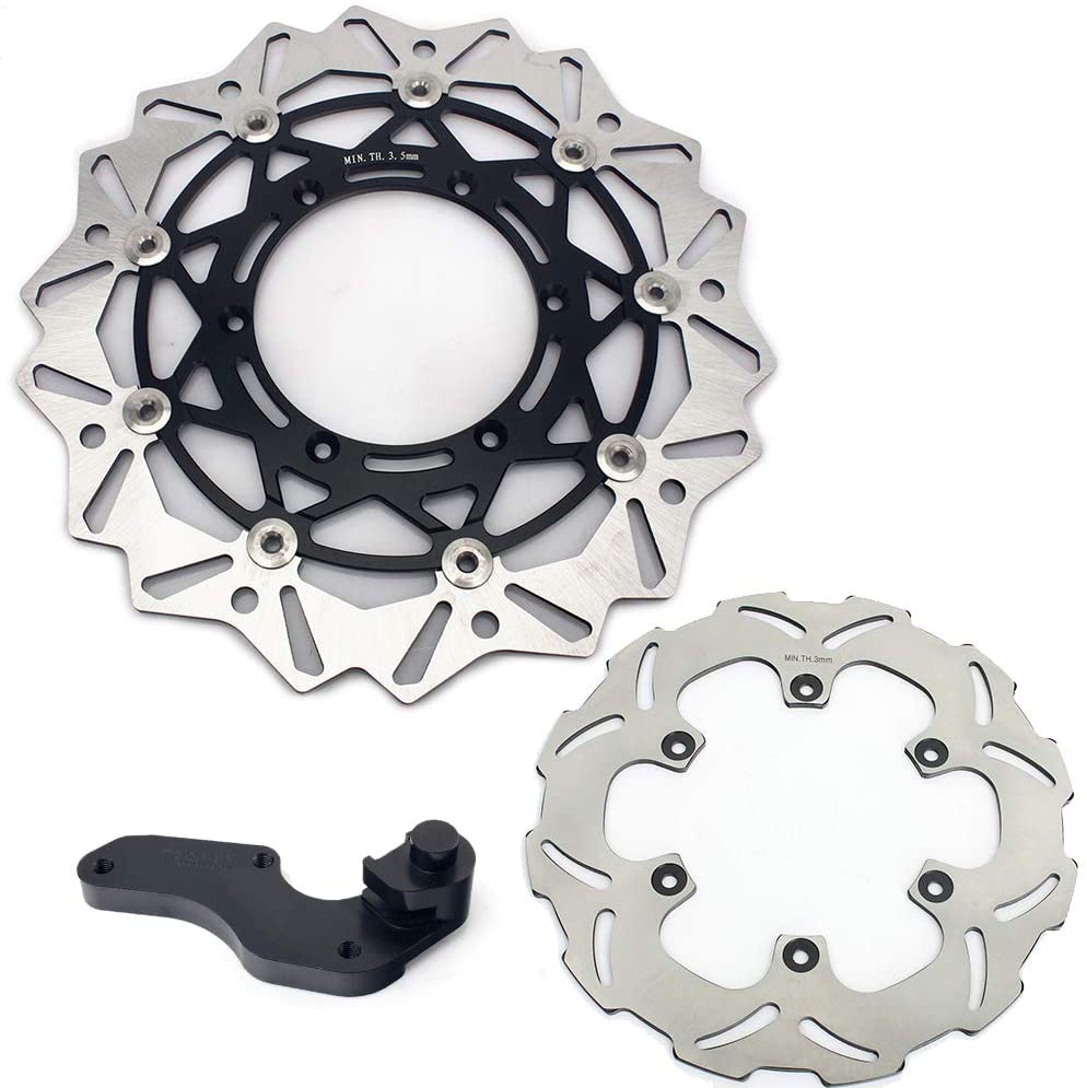 320mm Front Rear Brake Disc Rotors & Bracket for Yamaha WR125 / WR250 / YZ125 / YZ250 1998-2007