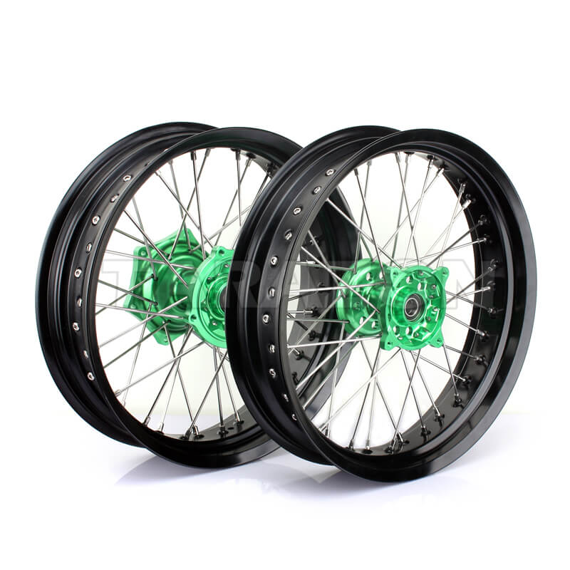 Aluminum Front Rear Wheel Rim Hub Sets for Kawasaki KX125 / KX250 2006-2013 3