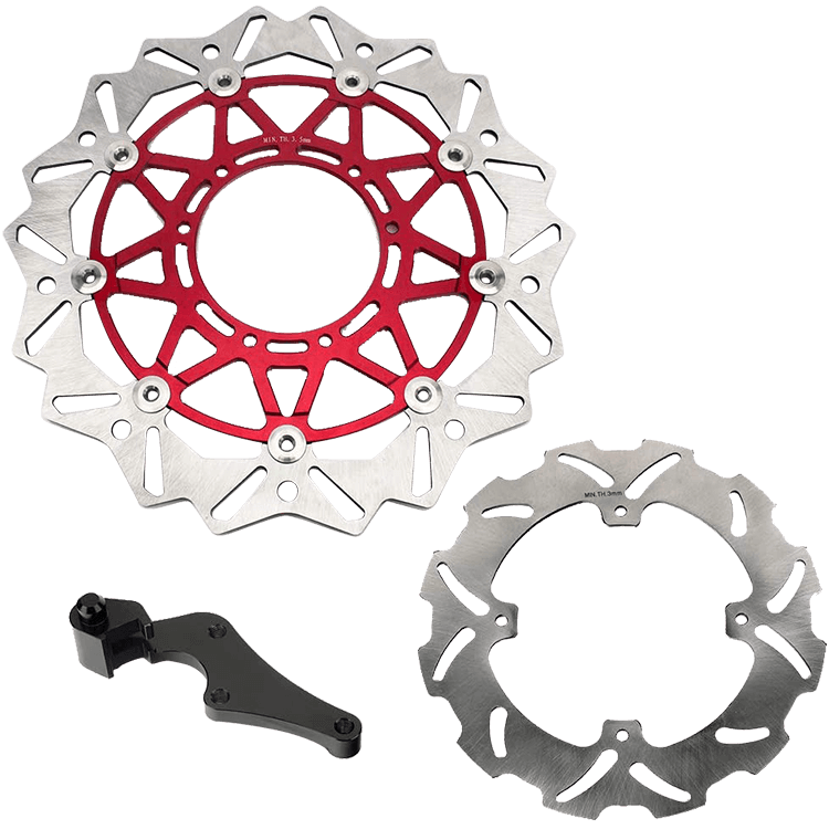 320mm Front Rear Brake Disc & Bracket for Honda CRF250R / CRF450R 2015-2018 / CRF450RX 2017-2018 3
