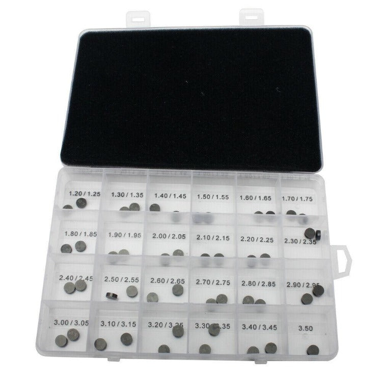 7.48mm Valve Shims Kit (47pcs) 1.20mm to 3.50mm for Honda Kawasaki Suzuki Husqvarna Yamaha