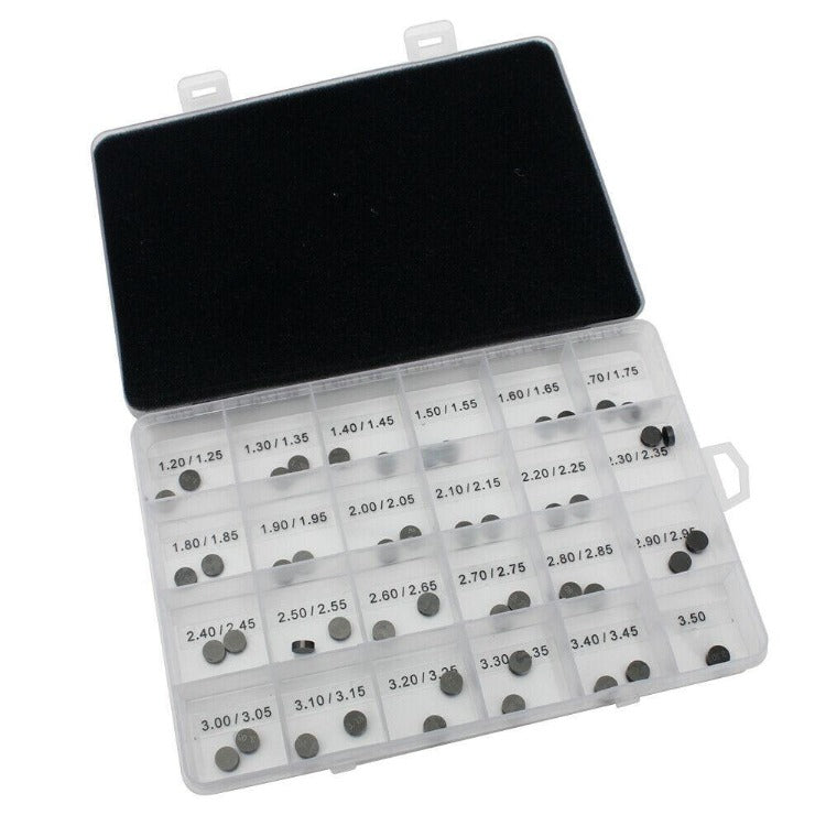 7.48mm Valve Shims Kit (47pcs) 1.20mm to 3.50mm for Honda Kawasaki Suzuki Husqvarna Yamaha